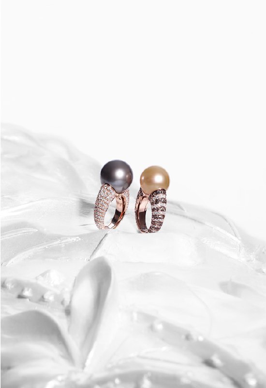 11-crivelli-gioielli-anelli-oro-rosso-brillanti-bianchi-brown-perle Anelli con perle in oro rosa e pavé di brillanti | Crivelli Official