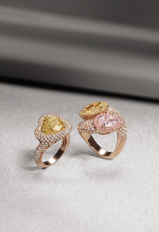 15-crivelli-gioielli-anelli-oro-rosso-diamanti-fancy-bianchi-gialli Anelli oro rosa con brillanti e diamante fancy e bianco | Crivelli Official